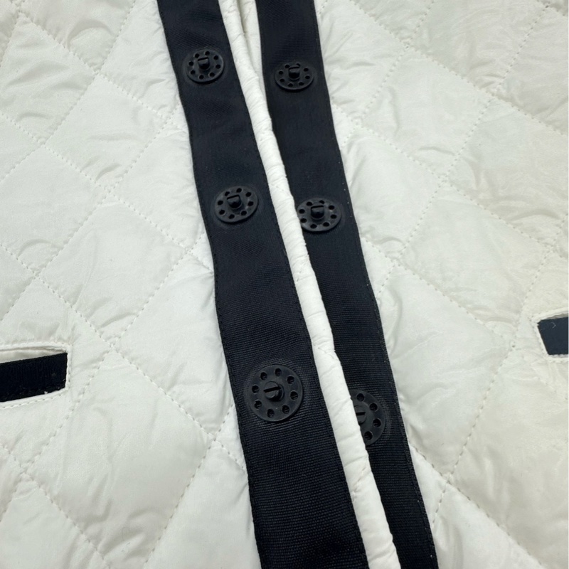 Chanel/香奈兒 白色黑邊小香風 菱格輕羽絨馬甲 36碼-4