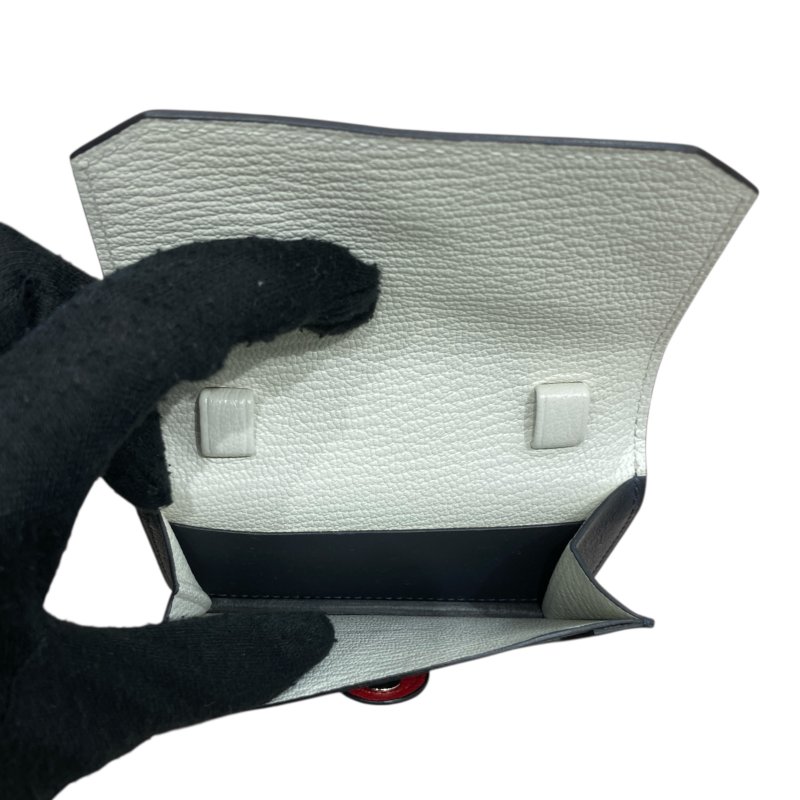 HERMES 愛馬仕 CHIEN 卡夾包 皮革 深藍色 銀釦-11