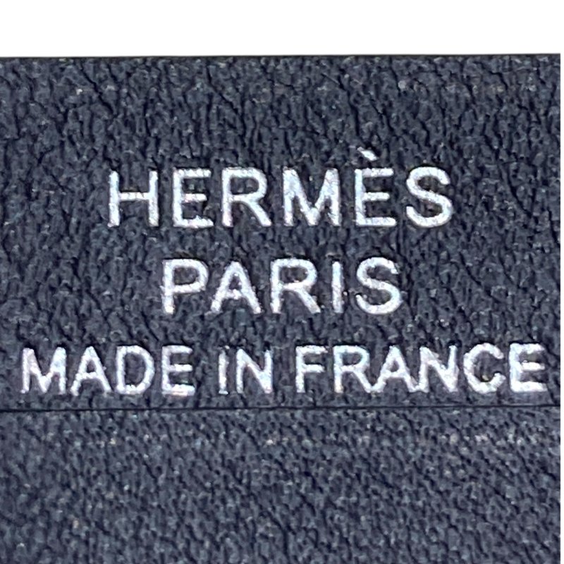 HERMES 愛馬仕 CHIEN 卡夾包 皮革 深藍色 銀釦-13