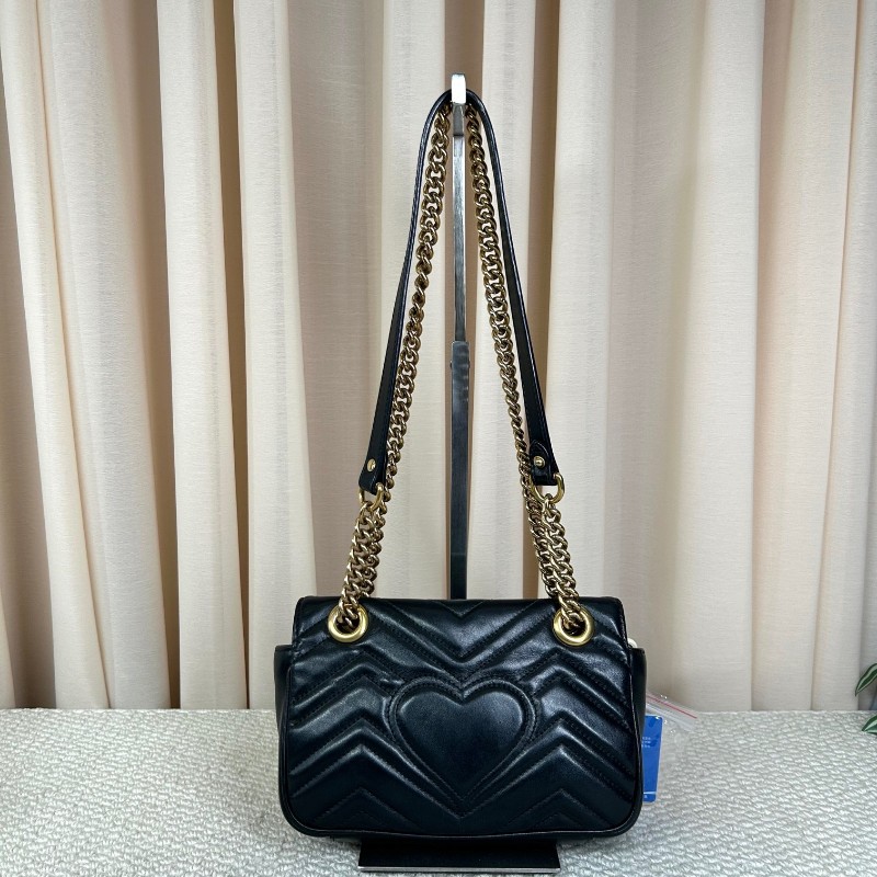 古馳GUCCI馬蒙22單肩斜挎包 古金色的經典雙G標誌 整體飽滿又精緻 出門輕便又百搭-6