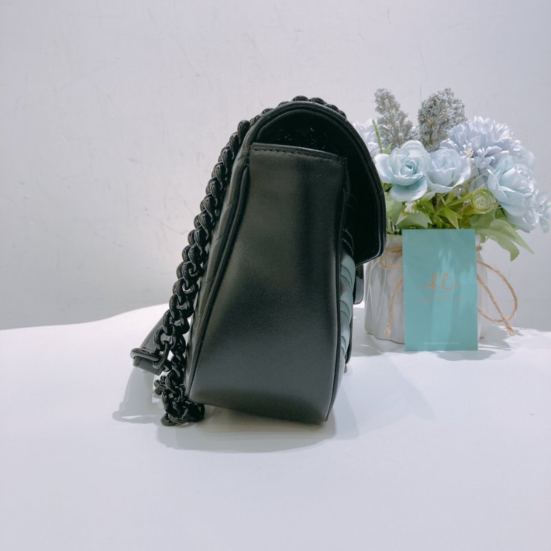 TW4788 Gucci 古馳 全黑Logo單肩/斜背袋GG Marmont Medium Shoulder Bag So Black-2
