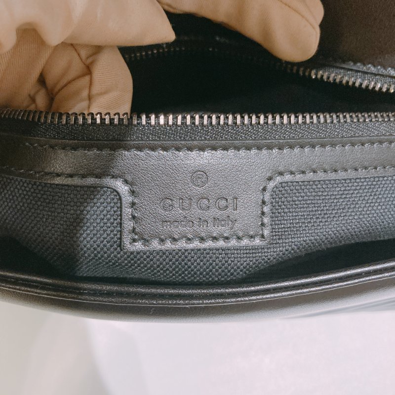 TW4788 Gucci 古馳 全黑Logo單肩/斜背袋GG Marmont Medium Shoulder Bag So Black-14