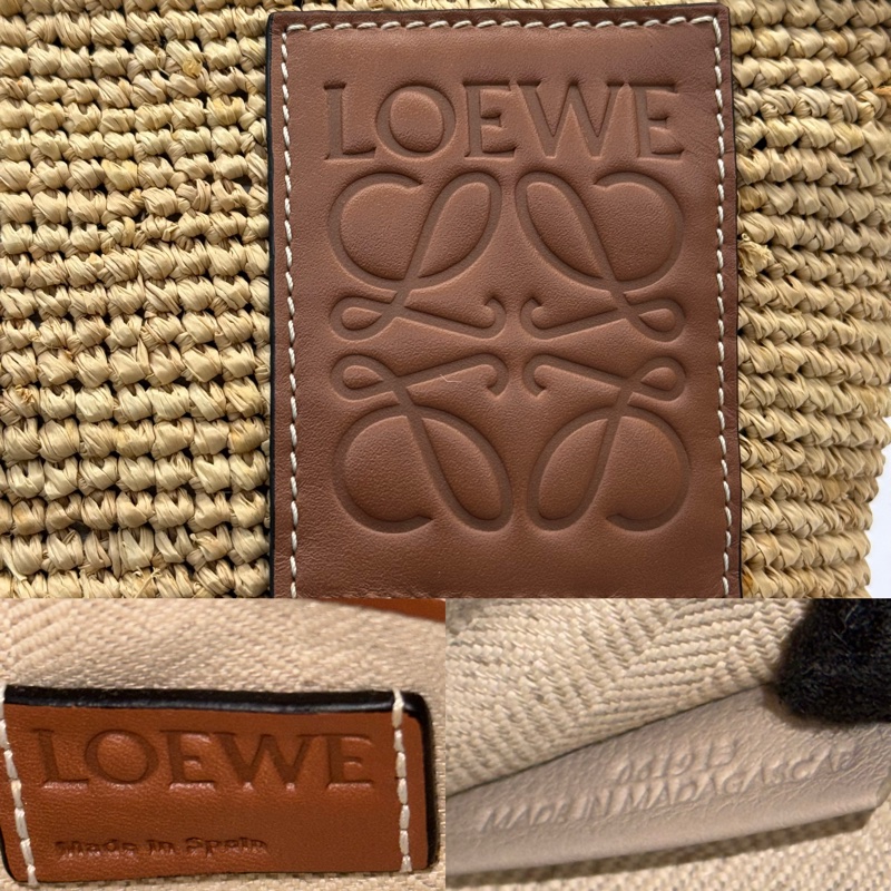 LOEWE 酒椰纖維拼小牛皮 SLIT POCHETTE 斜背包-7