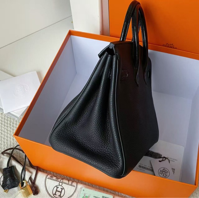【超級保值❗️收藏家級別✨大全套有購證】Hermes黑金birkin 25 touch方塊鰐togo 皮-5