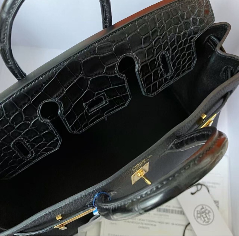 【超級保值❗️收藏家級別✨大全套有購證】Hermes黑金birkin 25 touch方塊鰐togo 皮-7