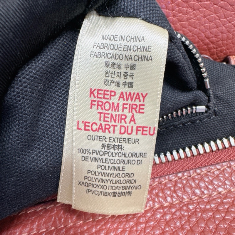 98新 Burberry巴寶莉 經典款棕色帆布拼皮 手提包 缺肩帶-7