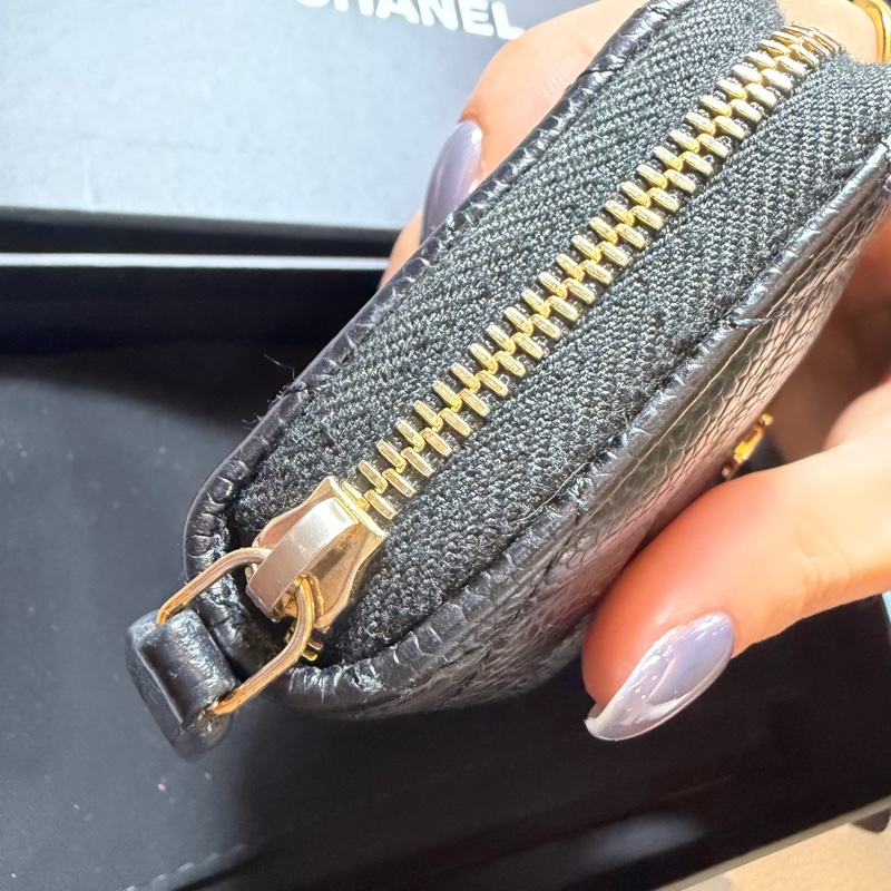 香奈兒 Chanel 三層卡夾 黑金牛皮-2