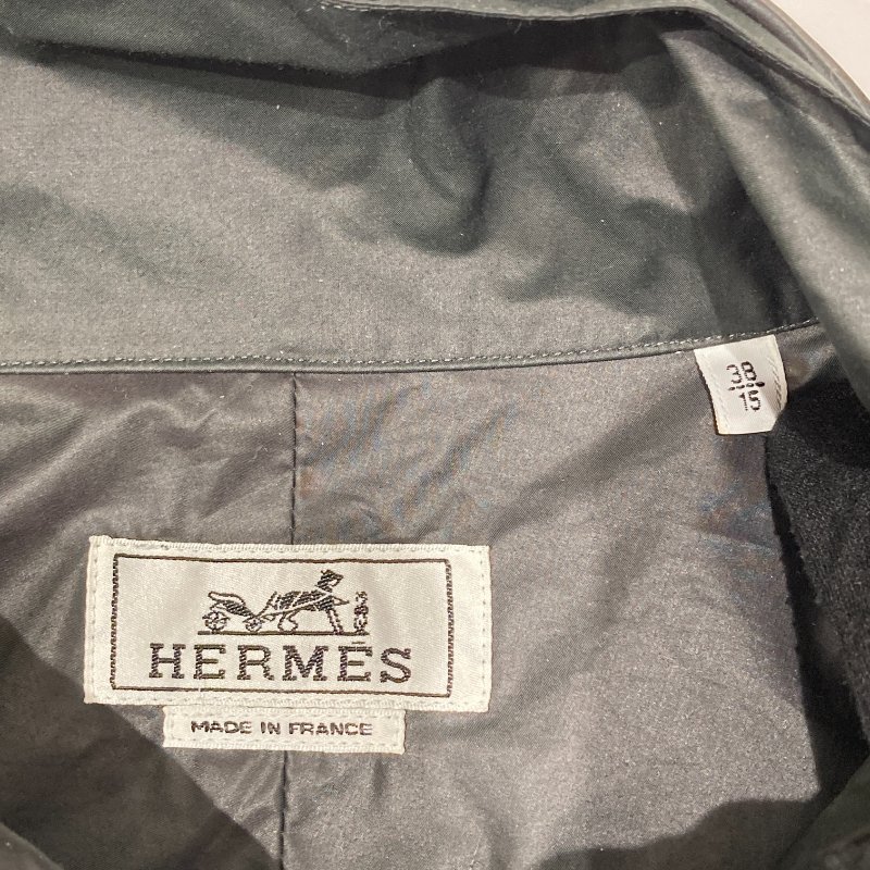 HERMES 愛馬仕 襯衫上衣 尼龍 深綠色-6