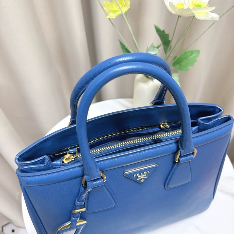 99新 Prada 藍色手提包 尺寸35*24*14cm-3