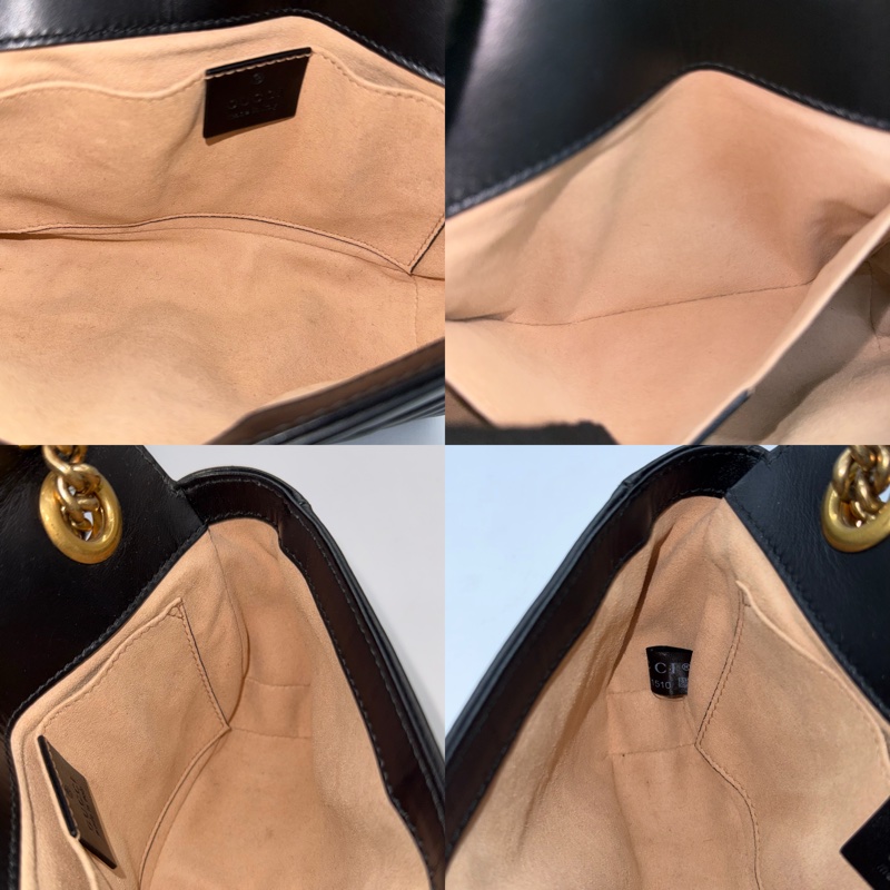 GUCCI 古馳 黑色GG MARMONT 肩背斜背包 446744-6