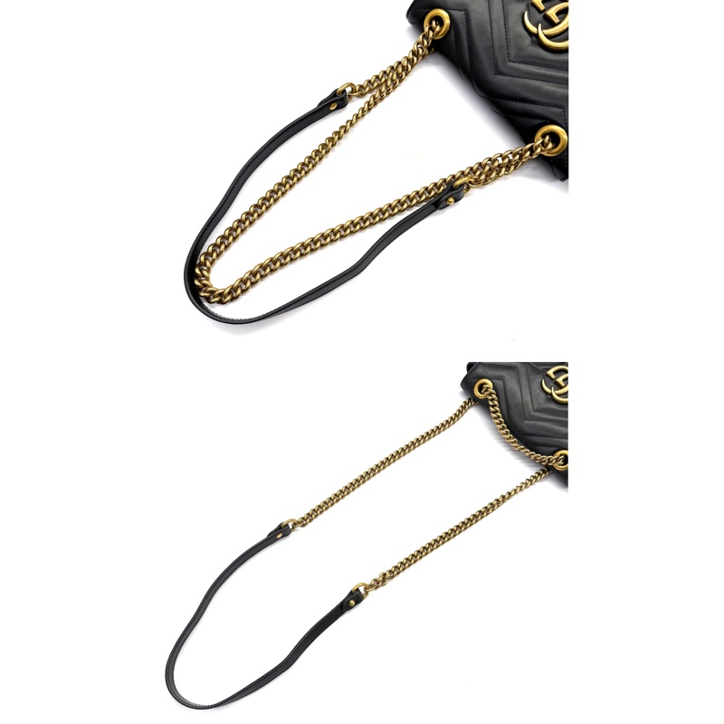 GUCCI 古馳 黑色GG MARMONT 肩背斜背包 446744-7