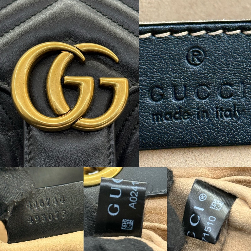 GUCCI 古馳 黑色GG MARMONT 肩背斜背包 446744-8