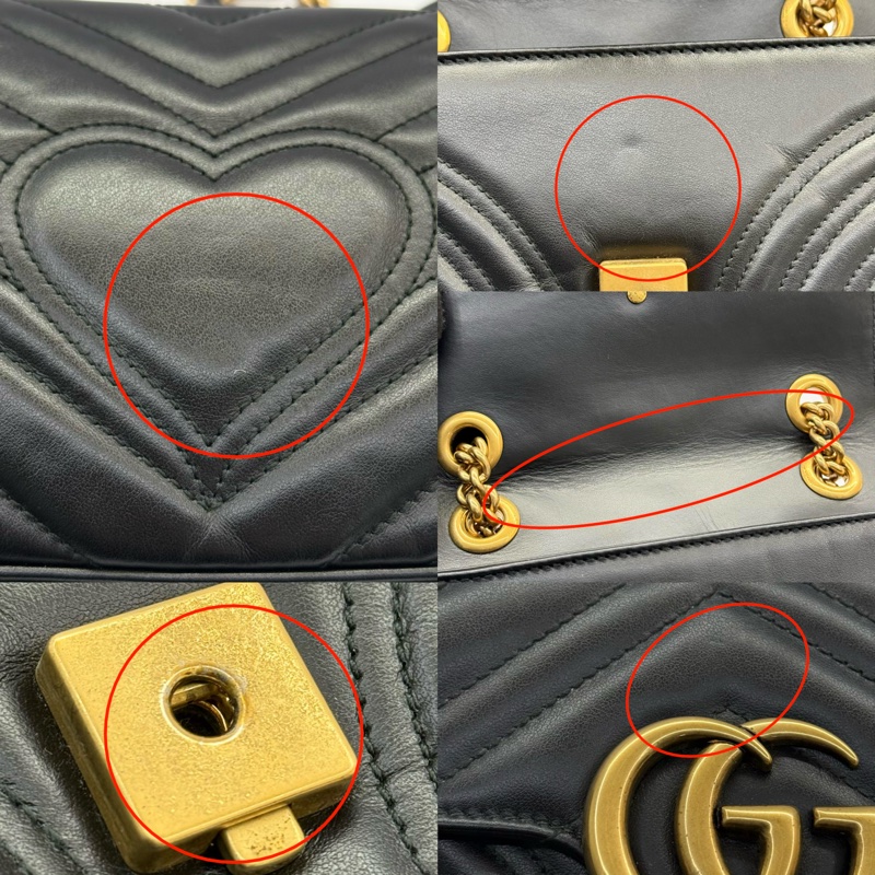 GUCCI 古馳 黑色GG MARMONT 肩背斜背包 446744-9