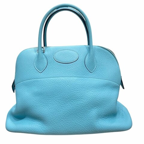 HERMES (愛馬仕) BOLIDE 31 TOGO 牛皮 藍色 銀釦