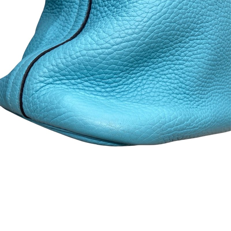 HERMES (愛馬仕) BOLIDE 31 TOGO 牛皮 藍色 銀釦-5