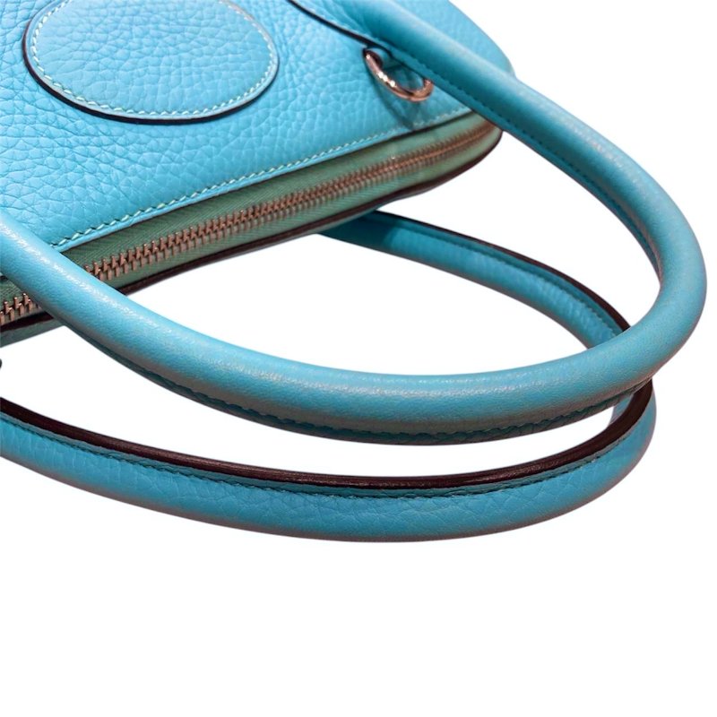 HERMES (愛馬仕) BOLIDE 31 TOGO 牛皮 藍色 銀釦-12