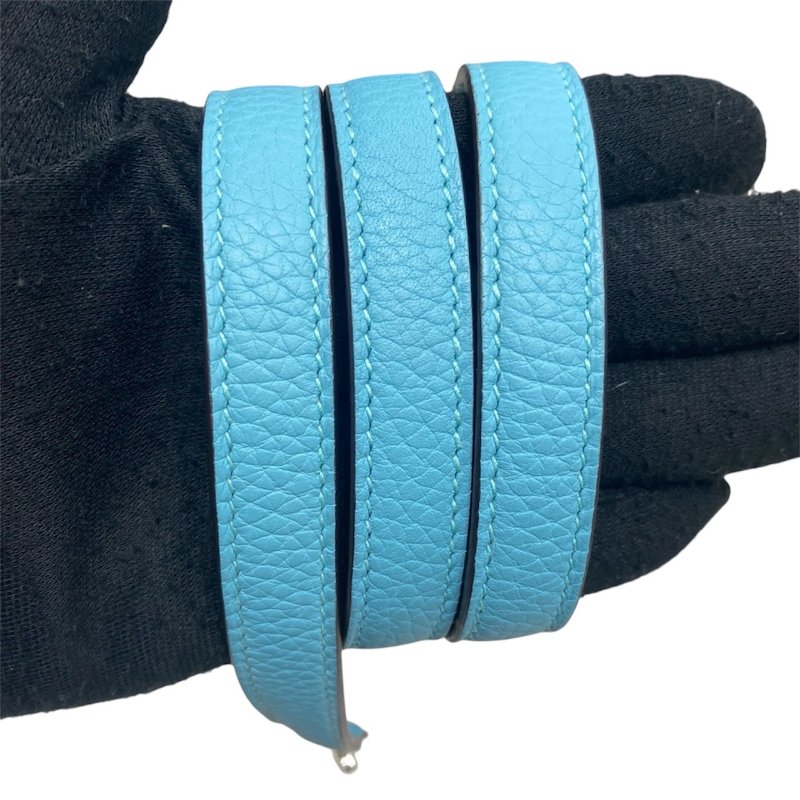 HERMES (愛馬仕) BOLIDE 31 TOGO 牛皮 藍色 銀釦-13