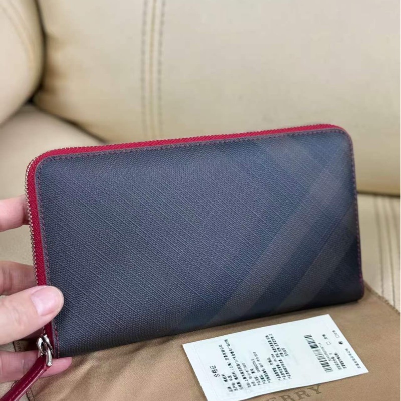 全新Burberry格紋男士手拿包 大號 煙薰格紋-1