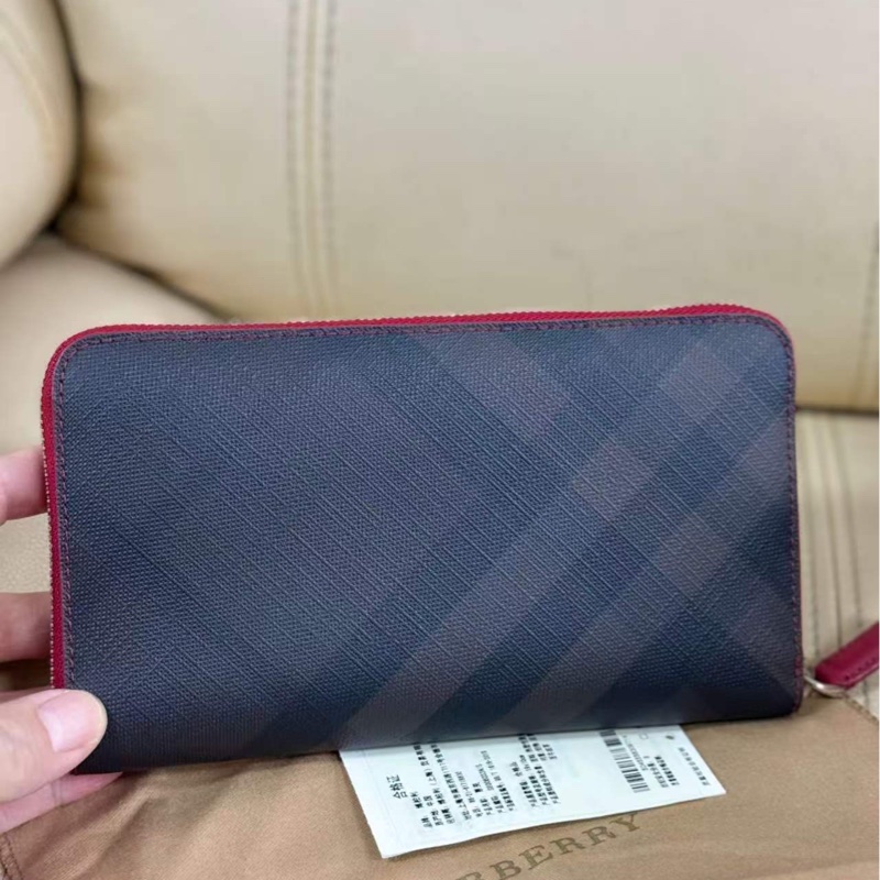 全新Burberry格紋男士手拿包 大號 煙薰格紋-3