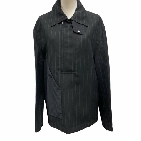 HERMES 愛馬仕 半拉鍊式套頭衫 H562300HD0246 黑色直條紋