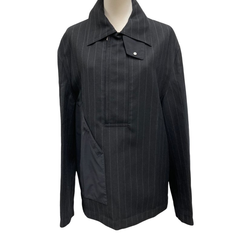 HERMES 愛馬仕 半拉鍊式套頭衫 H562300HD0246 黑色直條紋-0