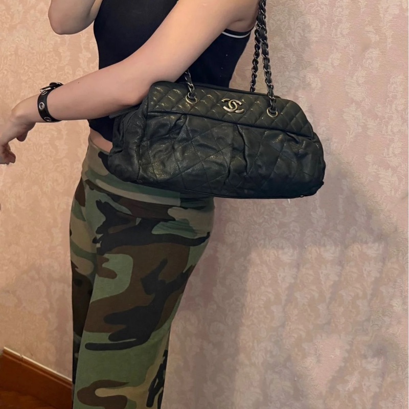 香奈兒包 鏈條包 有專櫃發票 保齡球包 肩背包 腋下包 斜背包 香奈兒 中古包 二手包 Chanel East-West chain shoulder bag with receipt-2