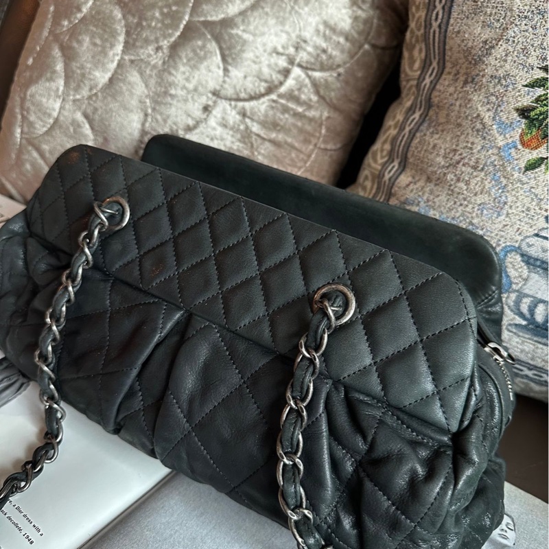 香奈兒包 鏈條包 有專櫃發票 保齡球包 肩背包 腋下包 斜背包 香奈兒 中古包 二手包 Chanel East-West chain shoulder bag with receipt-10