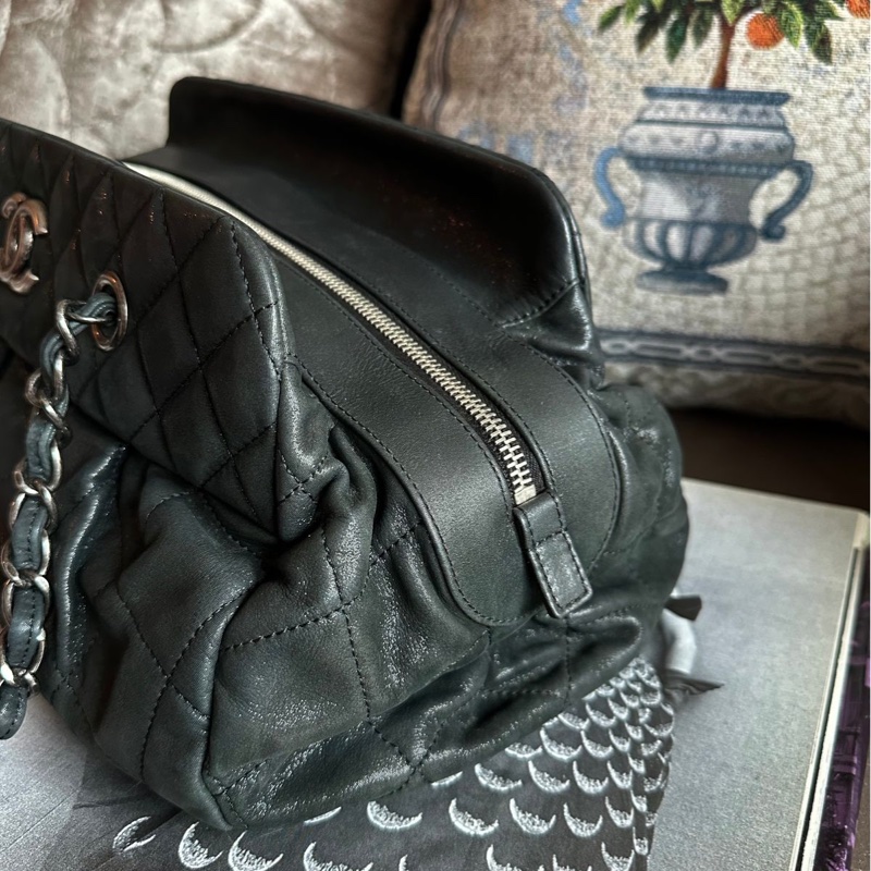 香奈兒包 鏈條包 有專櫃發票 保齡球包 肩背包 腋下包 斜背包 香奈兒 中古包 二手包 Chanel East-West chain shoulder bag with receipt-15