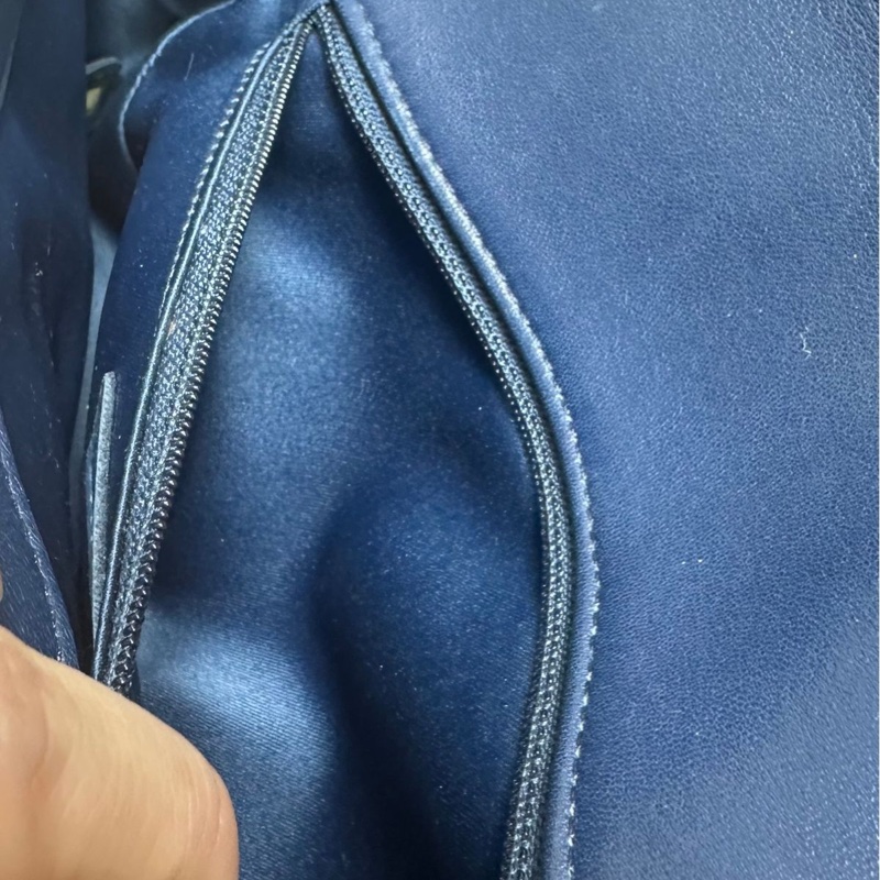 香奈兒單蓋包 鏈條包 肩背包 腋下包 斜背包 香奈兒 深藍色 中古包 二手包 Chanel single flap navy chain  shoulder bag /crossbody bag-23