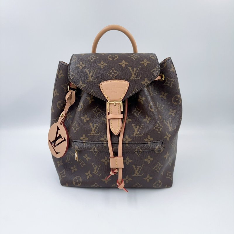 LV原花磁釦束口抽繩簍空吊牌後背包M45501-2