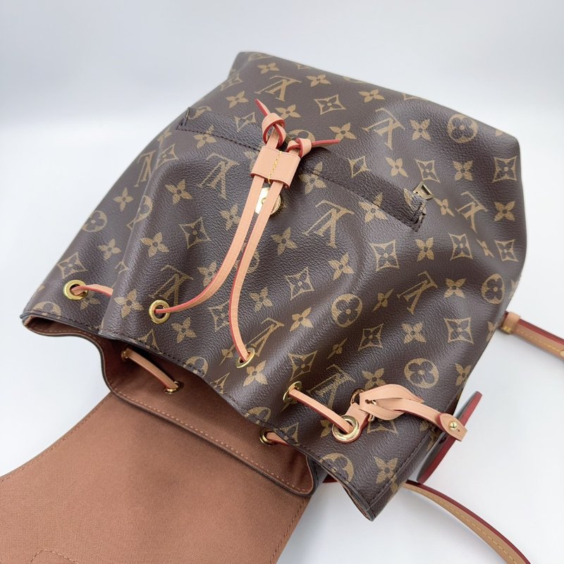 LV原花磁釦束口抽繩簍空吊牌後背包M45501-7