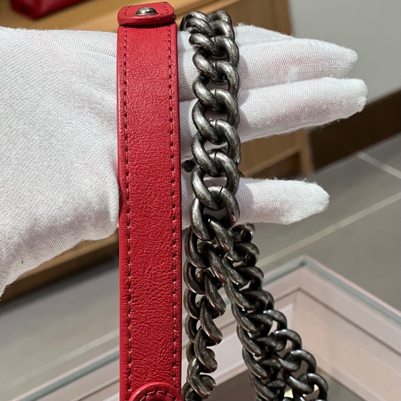 Chanel香奈儿红银小号Leboy宫廷-6
