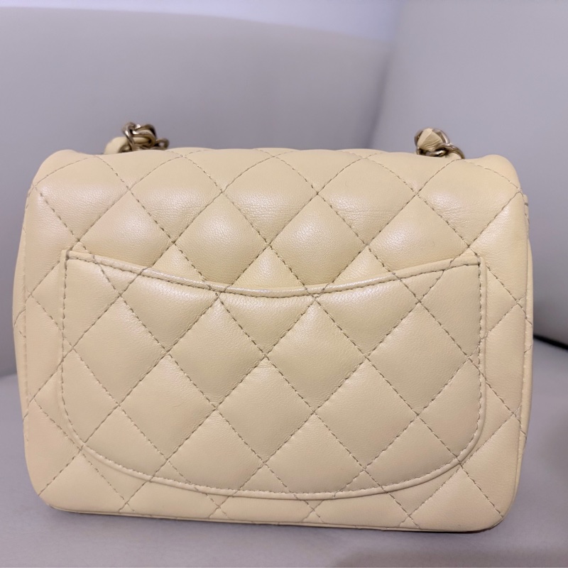 香奈兒羊皮方胖子小雞黃色 （晶片款）Chanel Mini Square （Chip)-6