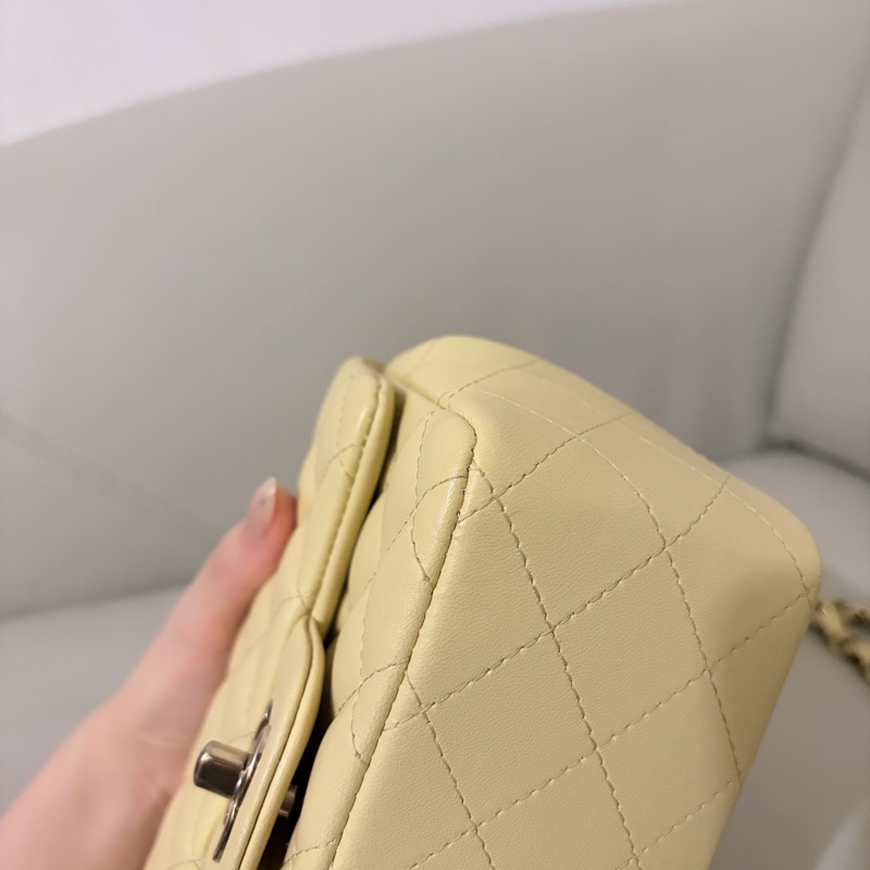 香奈兒羊皮方胖子小雞黃色 （晶片款）Chanel Mini Square （Chip)-10