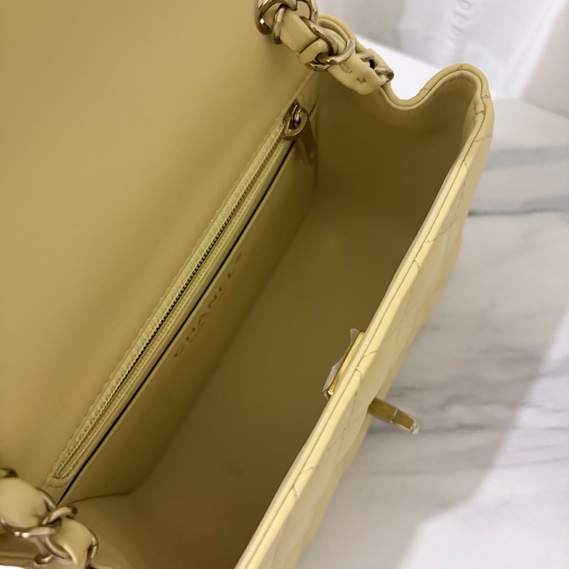 香奈兒羊皮方胖子小雞黃色 （晶片款）Chanel Mini Square （Chip)-12