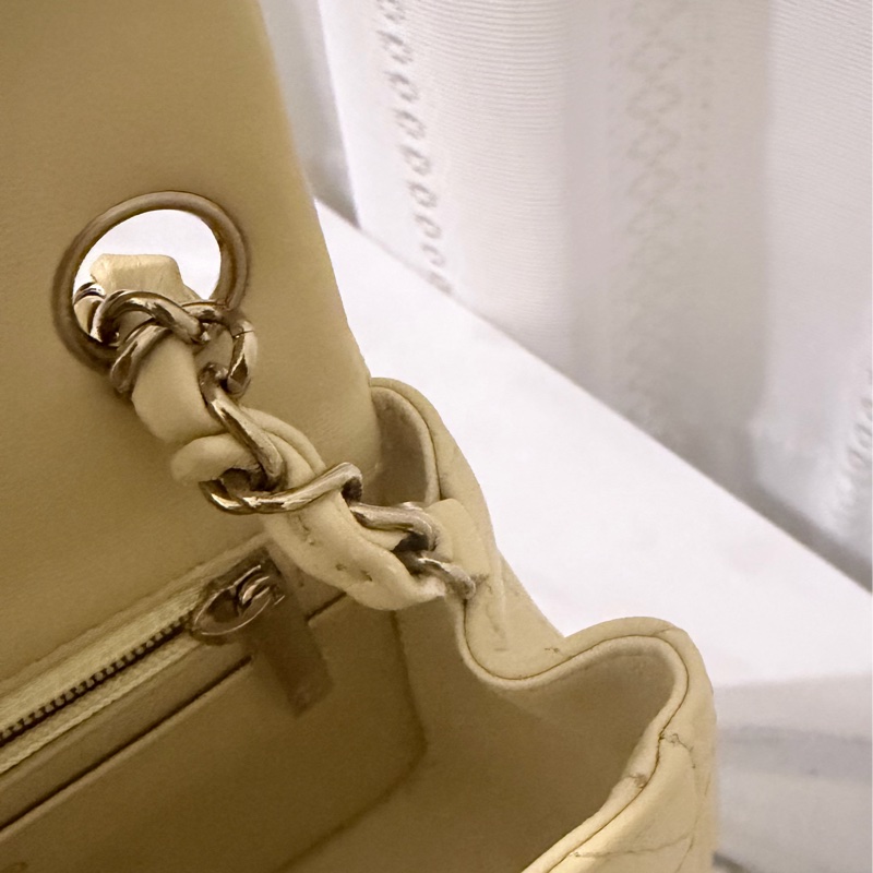 香奈兒羊皮方胖子小雞黃色 （晶片款）Chanel Mini Square （Chip)-24