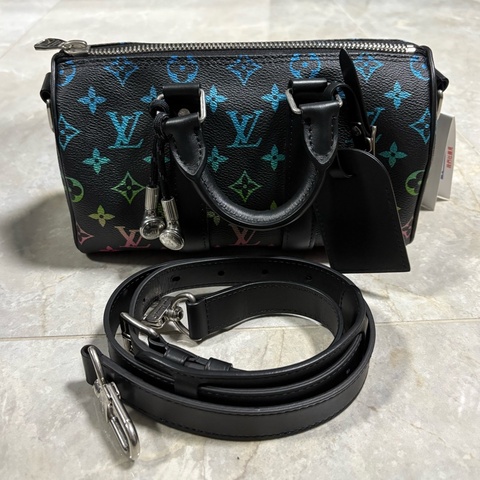 Louis Vuitton 漸層黑老花Keepall 25 單肩包 M13935
