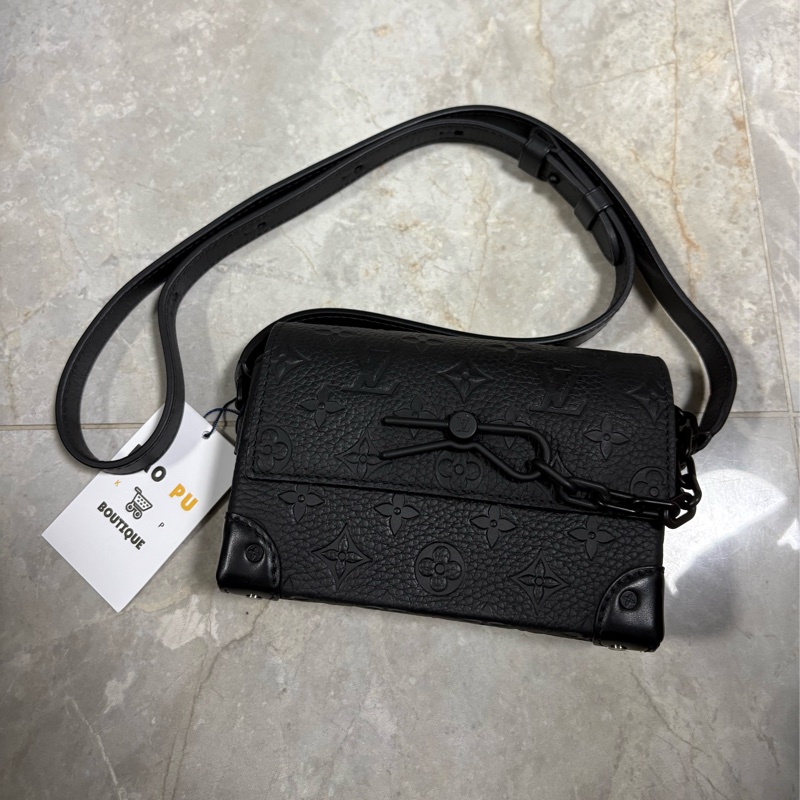 Louis Vuitton 黑色老花皮革Steamer M81746-0