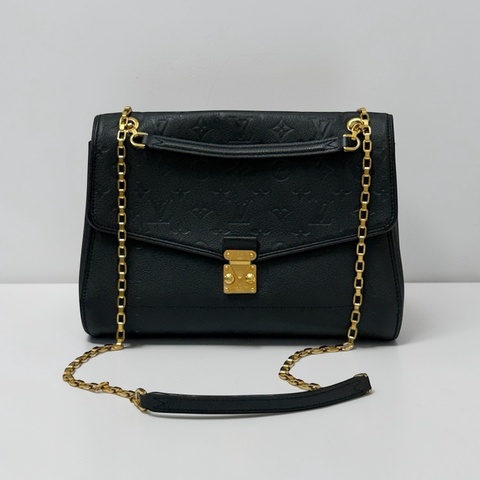 莉亞精品♡ LV germain 黑壓紋鏈條包 二手美包