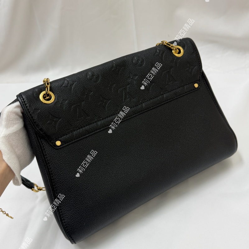 莉亞精品♡ LV germain 黑壓紋鏈條包 二手美包-3