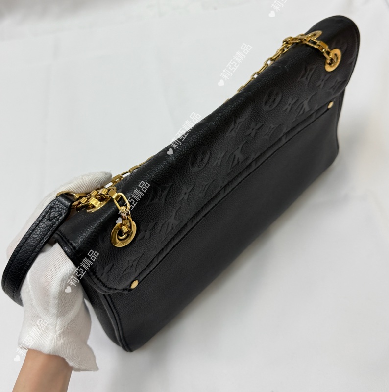 莉亞精品♡ LV germain 黑壓紋鏈條包 二手美包-4