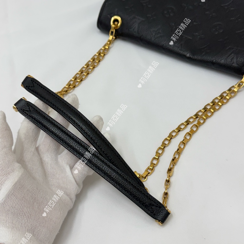 莉亞精品♡ LV germain 黑壓紋鏈條包 二手美包-12