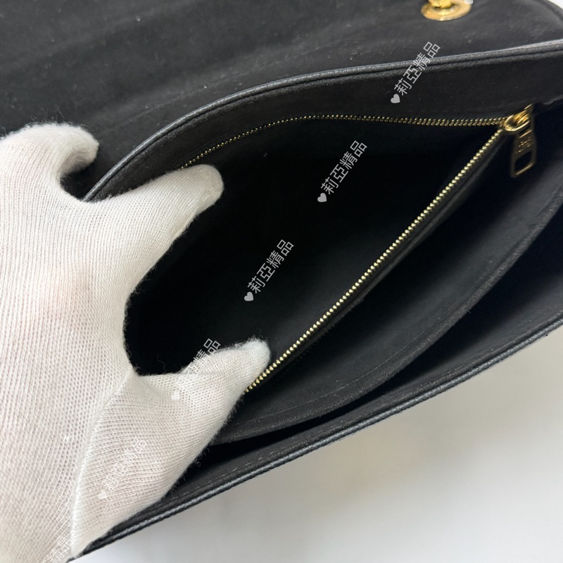 莉亞精品♡ LV germain 黑壓紋鏈條包 二手美包-15