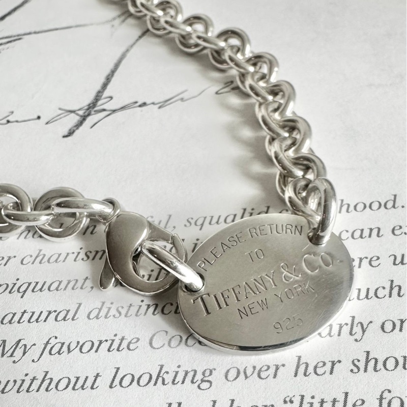 蒂芙尼橢圓牌純銀頸鏈 手鏈  項鏈 Tiffany & Co. 925 silver choker necklace-2