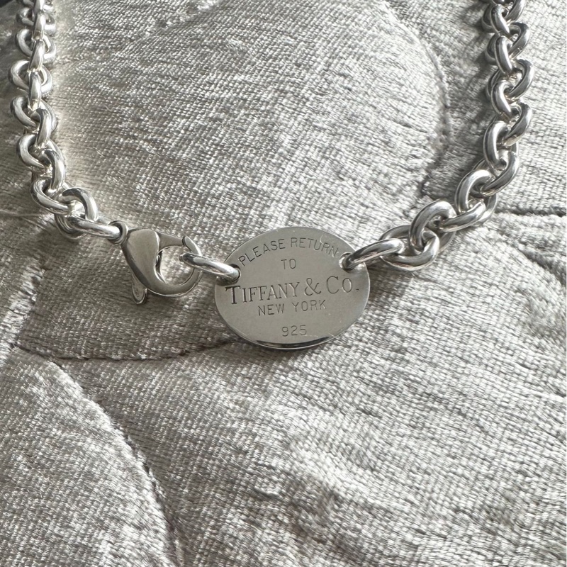 蒂芙尼橢圓牌純銀頸鏈 手鏈  項鏈 Tiffany & Co. 925 silver choker necklace-8