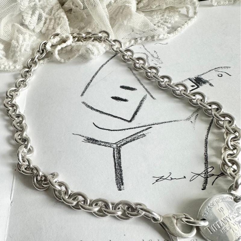 蒂芙尼橢圓牌純銀頸鏈 手鏈  項鏈 Tiffany & Co. 925 silver choker necklace-12