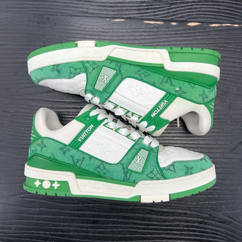 Louis Vuitton路易威登 trainer 白綠牛仔 39 碼-6