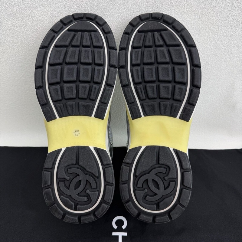 CHANEL香奈兒 徽標系帶 減震耐磨 低幫 生活休閒鞋 女款 銀角大王 灰藍配色 38碼-6