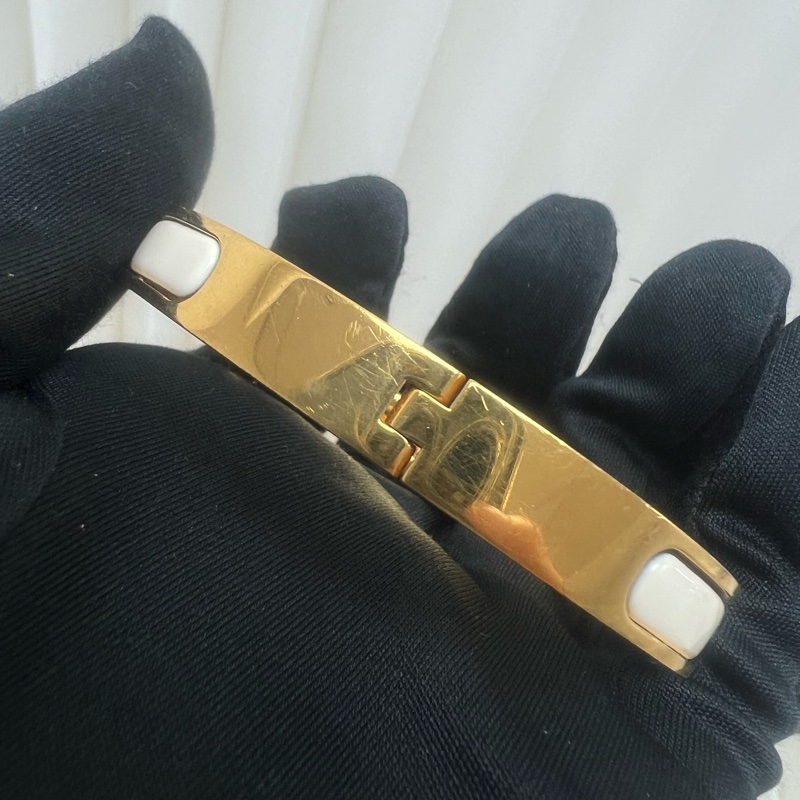 Hermes mini clic kelly pm 米色拼金手額-6