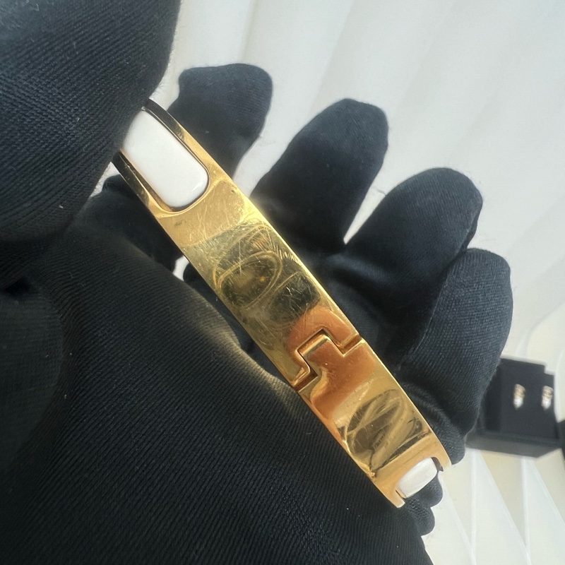 Hermes mini clic kelly pm 米色拼金手額-7